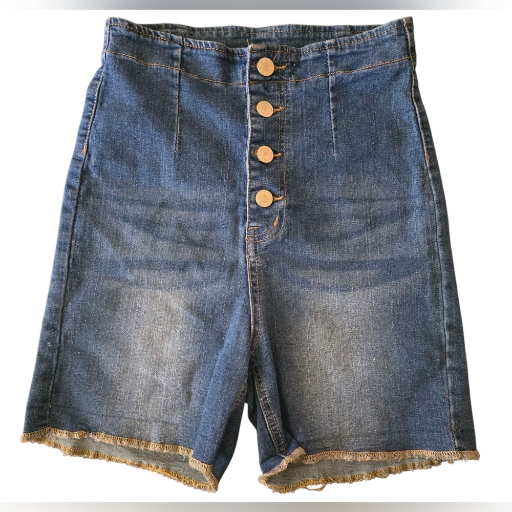 SHEIN Blue Denim High-Waisted Shorts ~EC